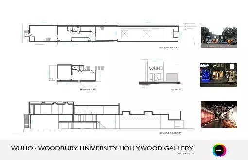 GROUND FLOOR PLANLONGITUDINAL SECTIONMEZZANINE PLANELEVATIONHOLLYWOODB