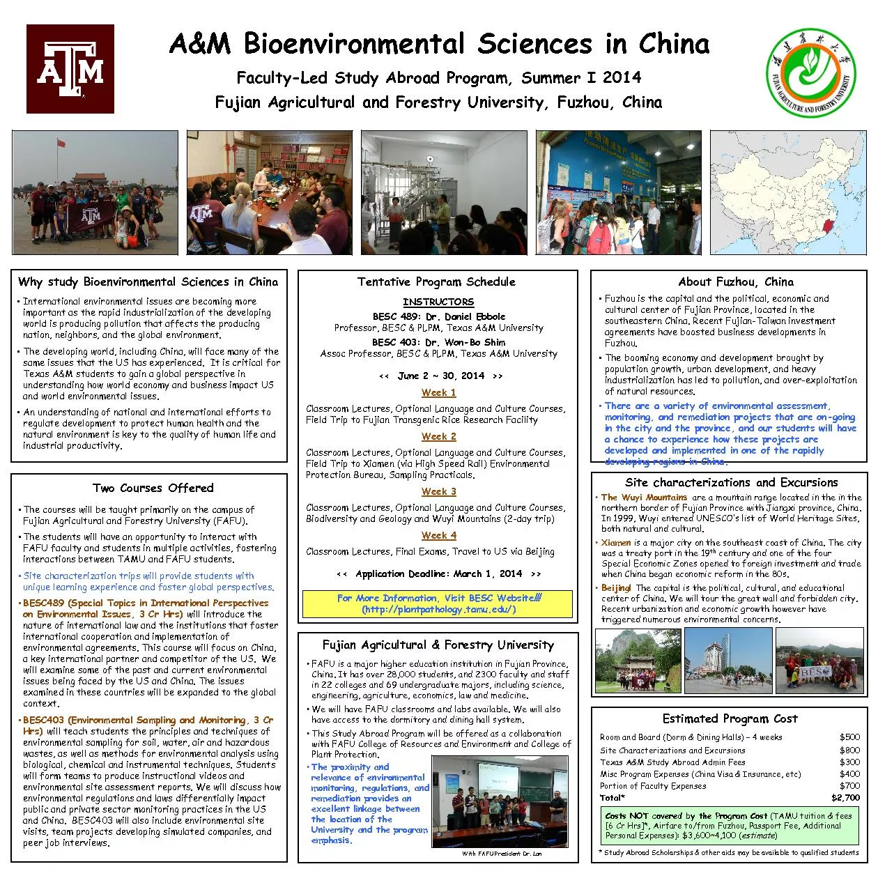 PDF-AM Bioenvironmental Sciences in China FacultyLed Study Abroad Program