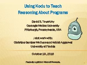 Using Kodu to Teach