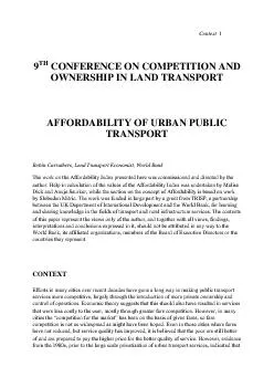 Context19TH CONFERENCE ON COMPETITION AND OWNERSHIP IN LAND TRANSPORT