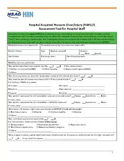 Hospital Acquired Pressure UlcerInjury HAPUI