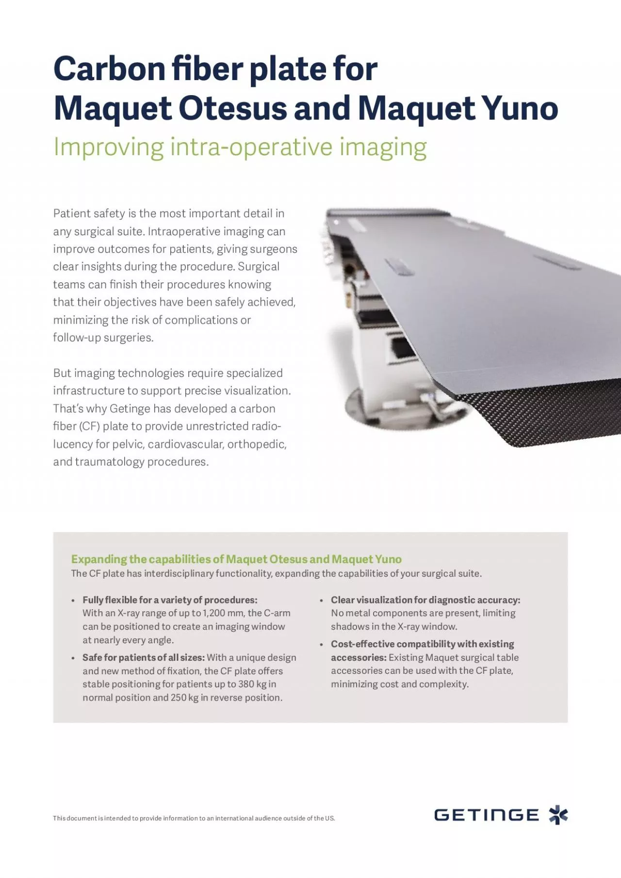 PDF-Carbon 31ber plate for Maquet Otesus and Maquet YunoImproving intra