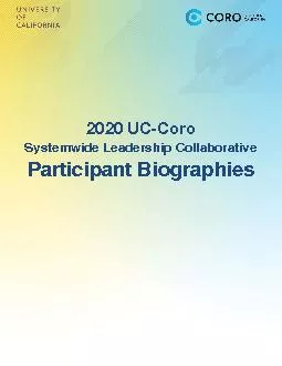 CoroSystemwide Leadership CollaborativeParticipant Biographies