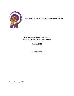 HASKELL INDIAN NATIONS UNIVERSITYHANDBOOK FOR FACULTY AND ADJUNCT INST