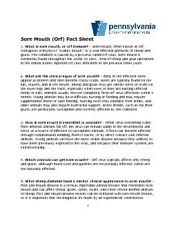 Sore Mouth Orf Fact Sheet