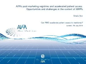 AIFA146s postmarketing registries and accelerated patient access O