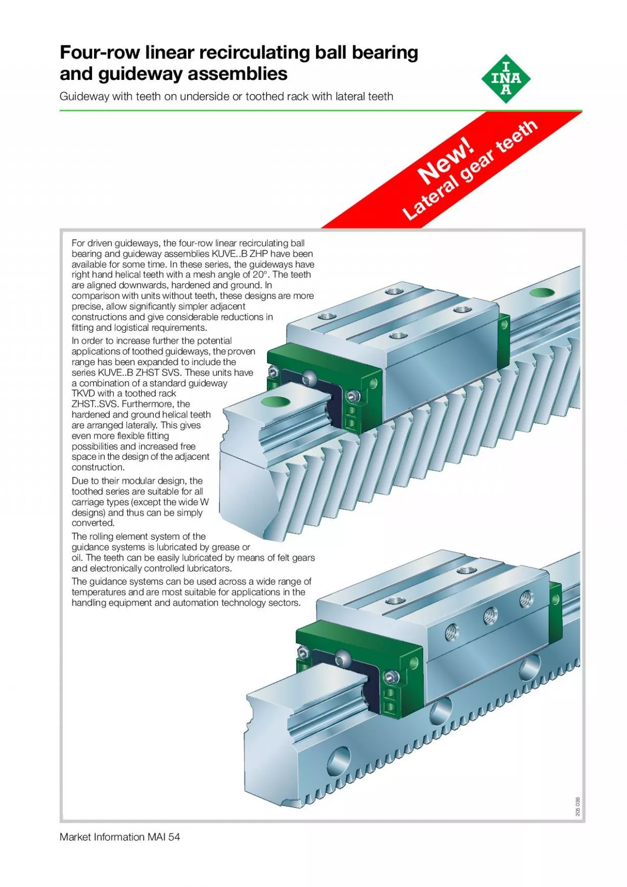 PDF-Fourrow linear recirculating ball bearing and guideway Guideway with