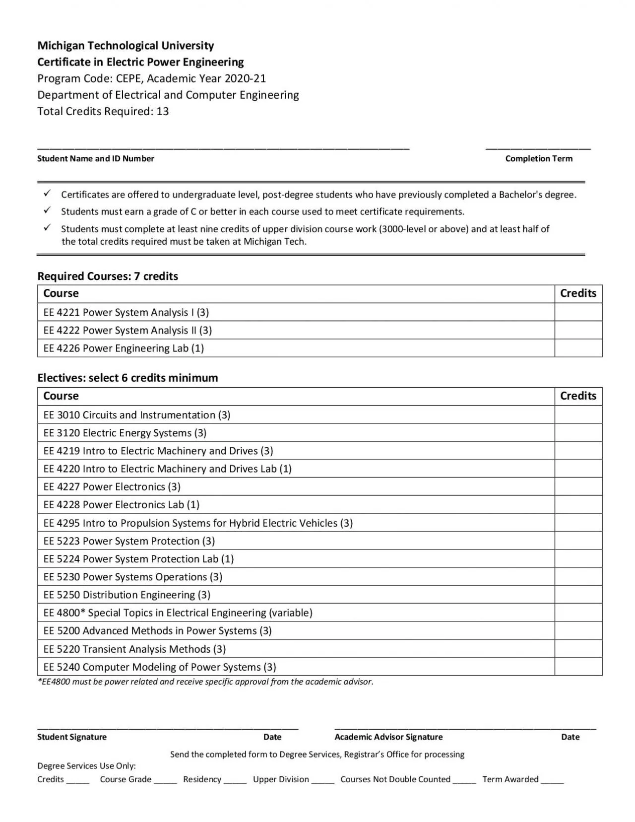 PDF-Academic Year 202021Certificate in Electric Power Engineering CEPED