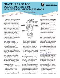 FRACTURAS DE LOS DEDOS DELPIE YDE LOS HUESOS METATARSIANOSa estructura