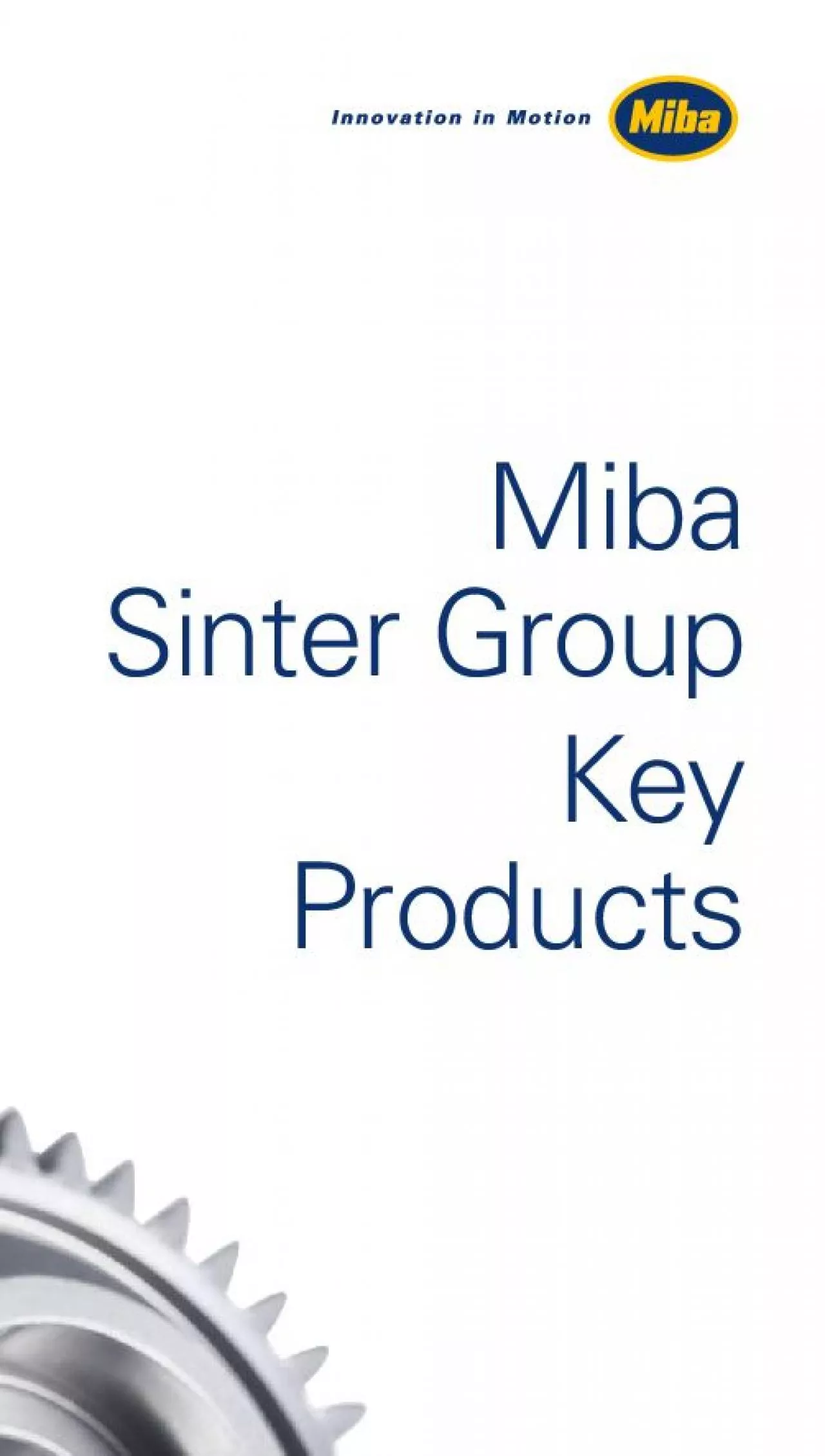 PDF-Miba Sinter Group Key Products