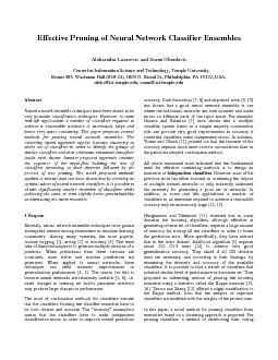 Effective Pruning of Neural Network Classifier Ensembles Aleksandar La