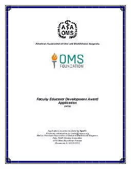 Faculty Educator Development AwardApplication