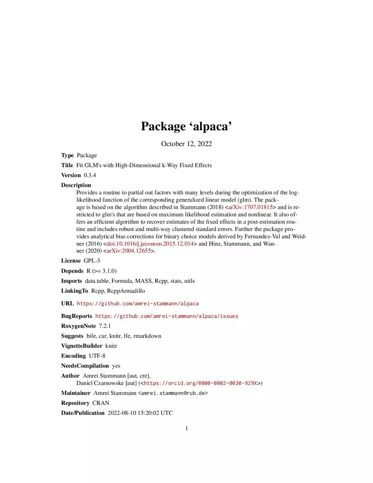 PDF-PackagealpacaOctober302020TypePackageTitleFitGLM31swithHighDime