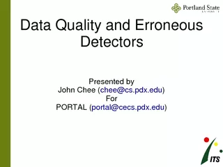 Data Quality and Erroneous Detectors Presented by John