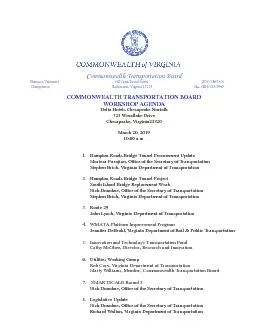 Meeting of the Commonwealth Transportation Board