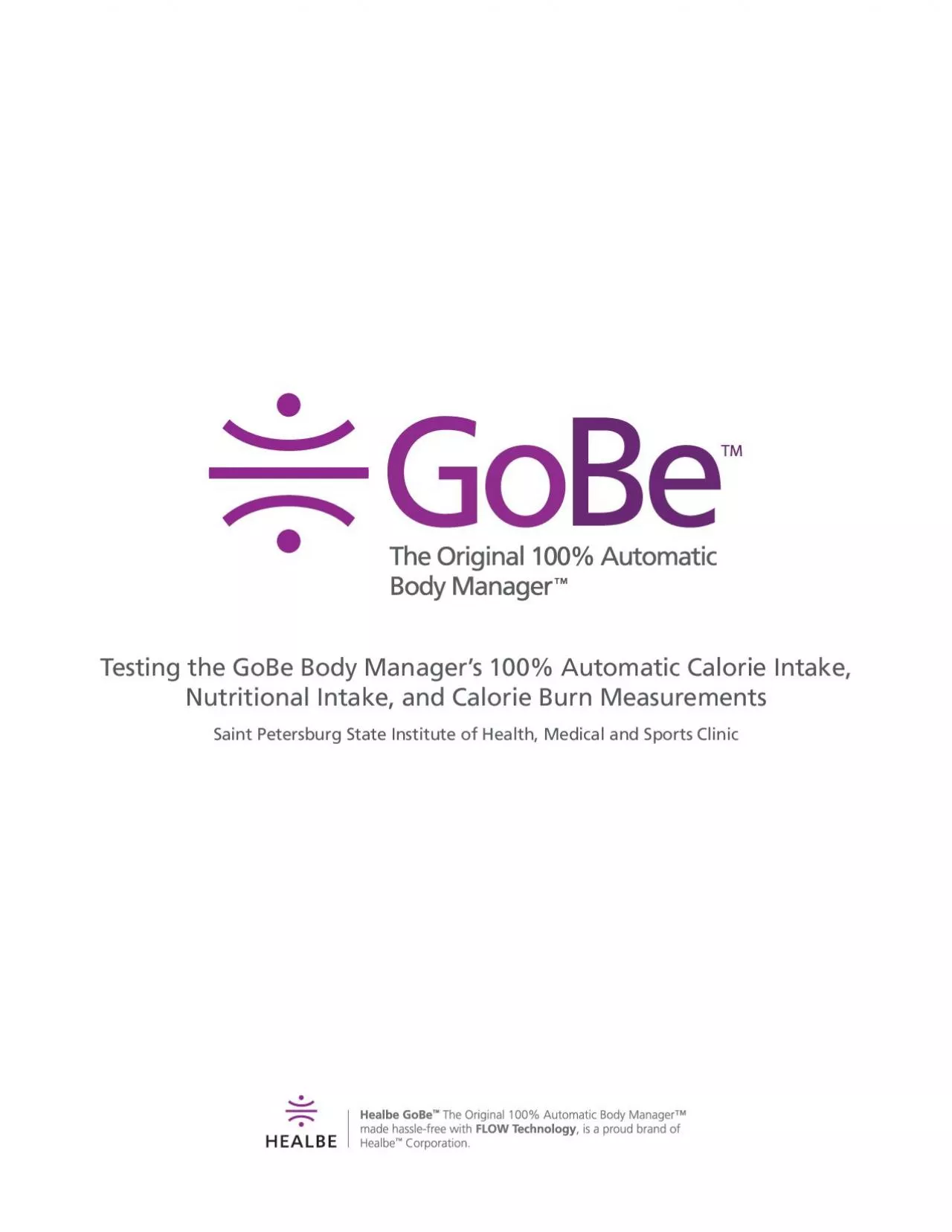 PDF-Testing the GoBe Body Manager146s 100 Automatic Calorie Intake