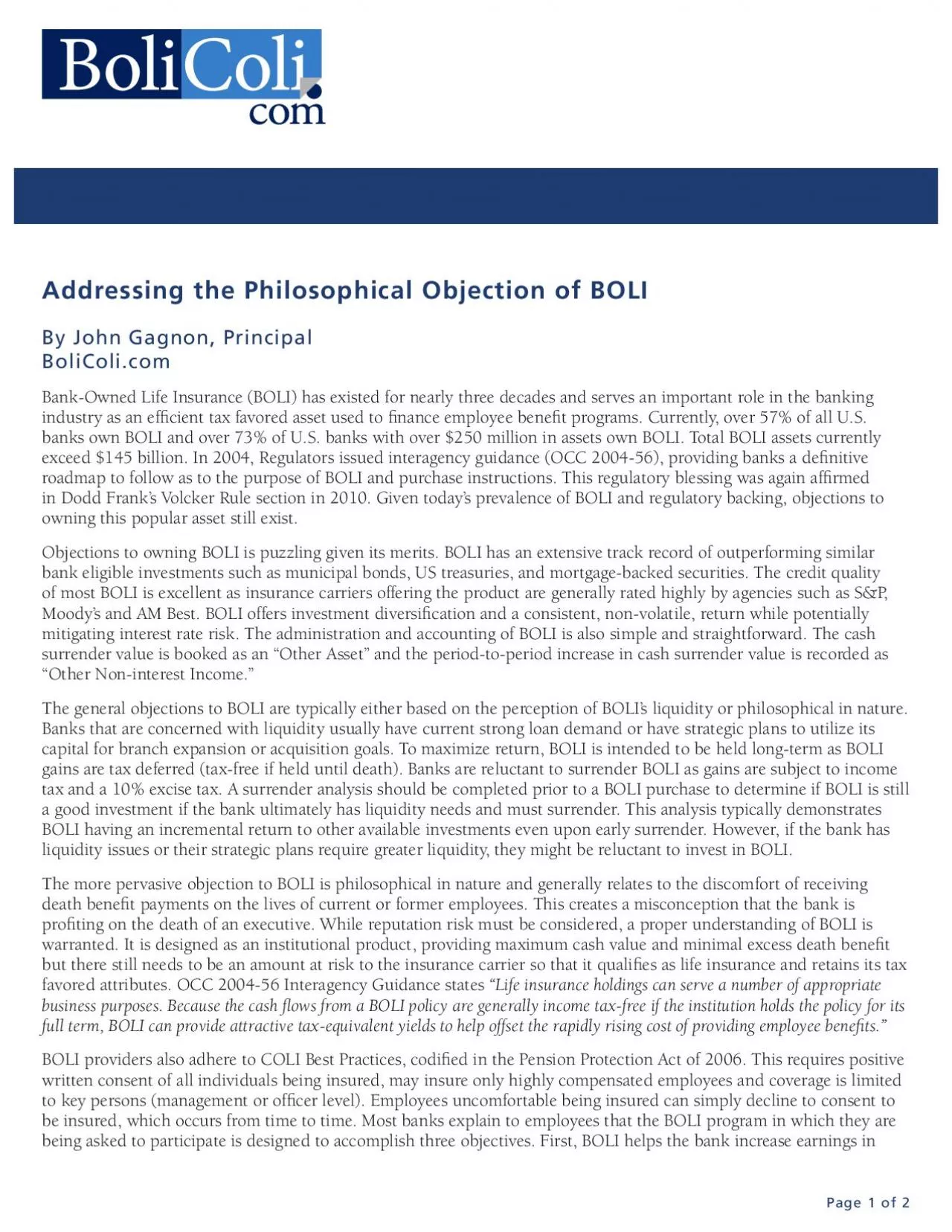 PDF-Addressing the Philosophical Objection of BOLI