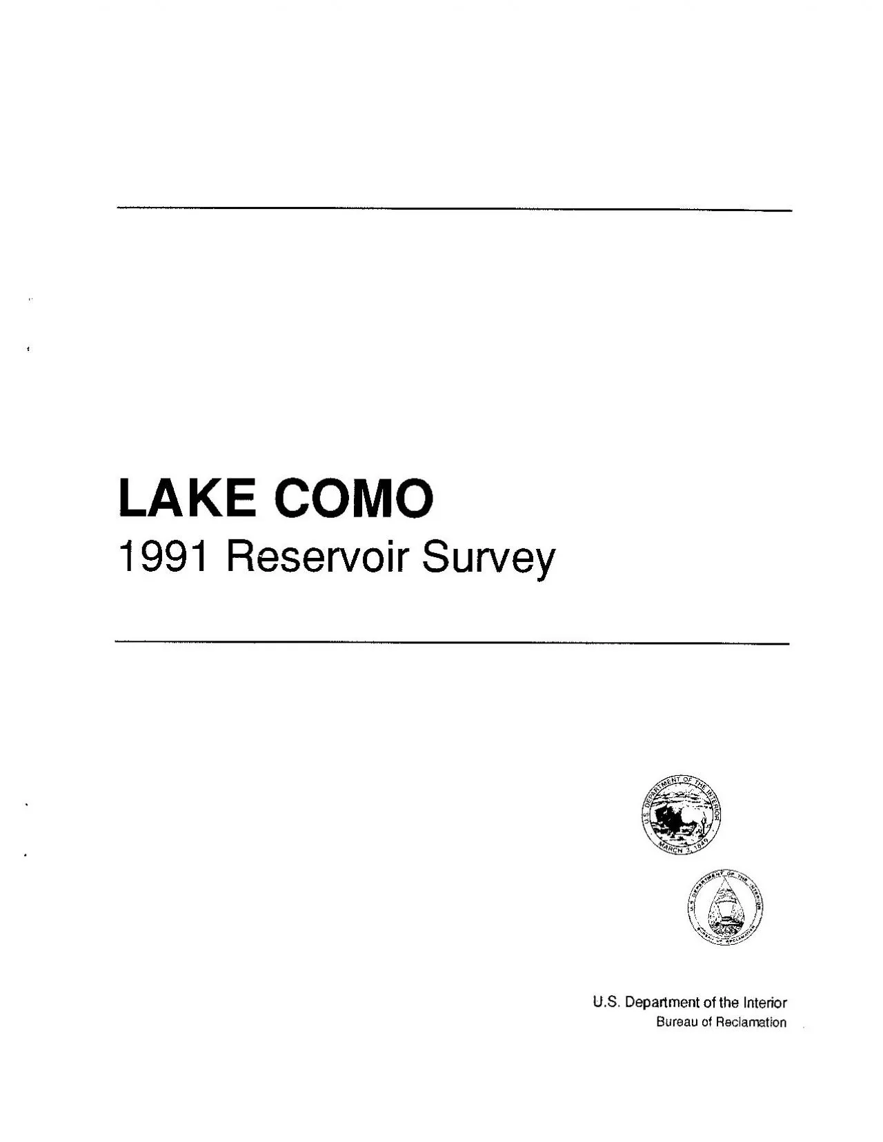 PDF-LAKE COMO1991 Reservoir SurveyUS Department of the Interior