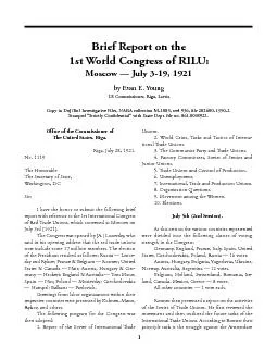 oung Brief Report of the 1st World Congress of RILU events of July 3