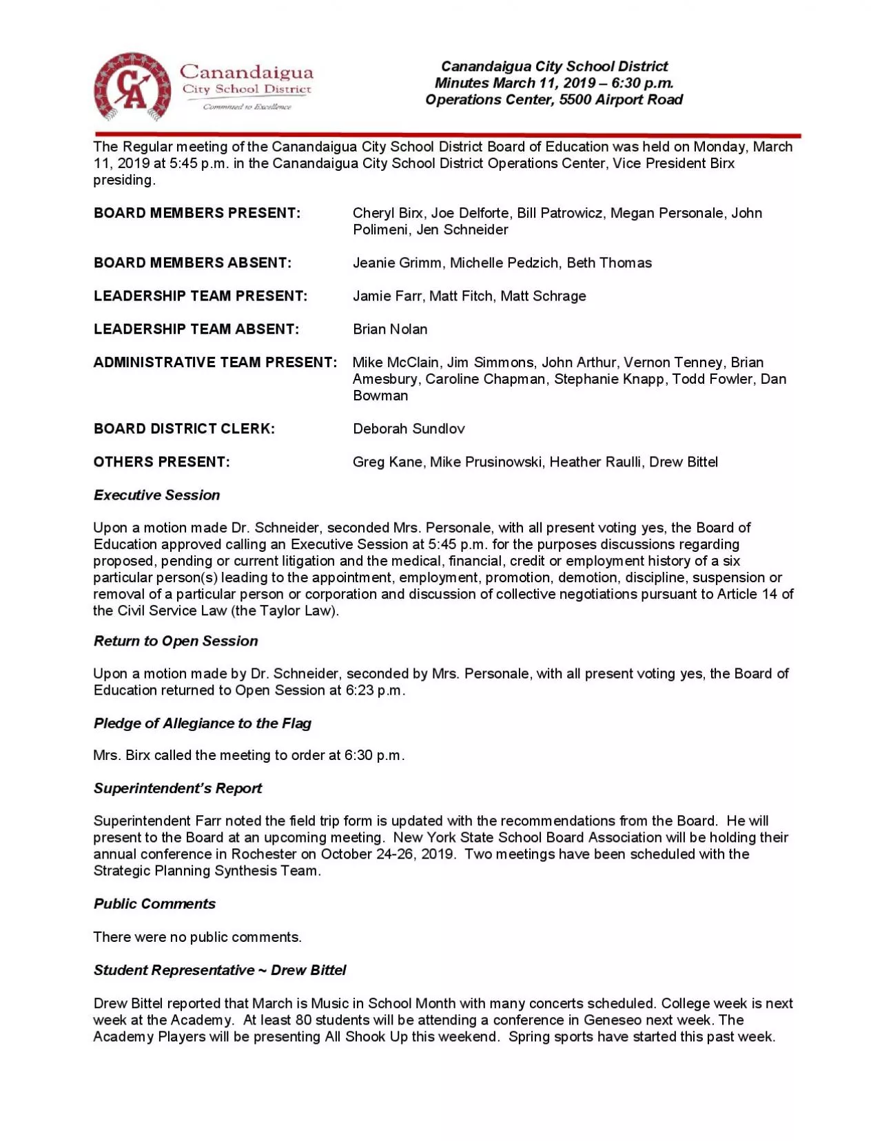 PDF-Canandaigua City School District Minutes March 11 2019 630 pm Op