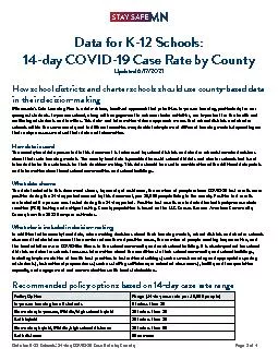 PDF-Data for K12 Schools 14day COVID19 Case Rate by CountyPage 1 of 4