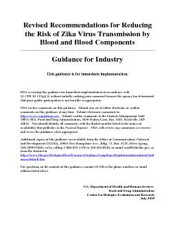 Revised Recommendations for Reducingthe Risk of Zika Virus Transmissio