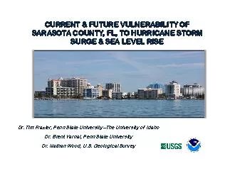 CURRENT  FUTURE VULNERABILITY OF SARASOTA COUNTY FL TO HURRICANE ST