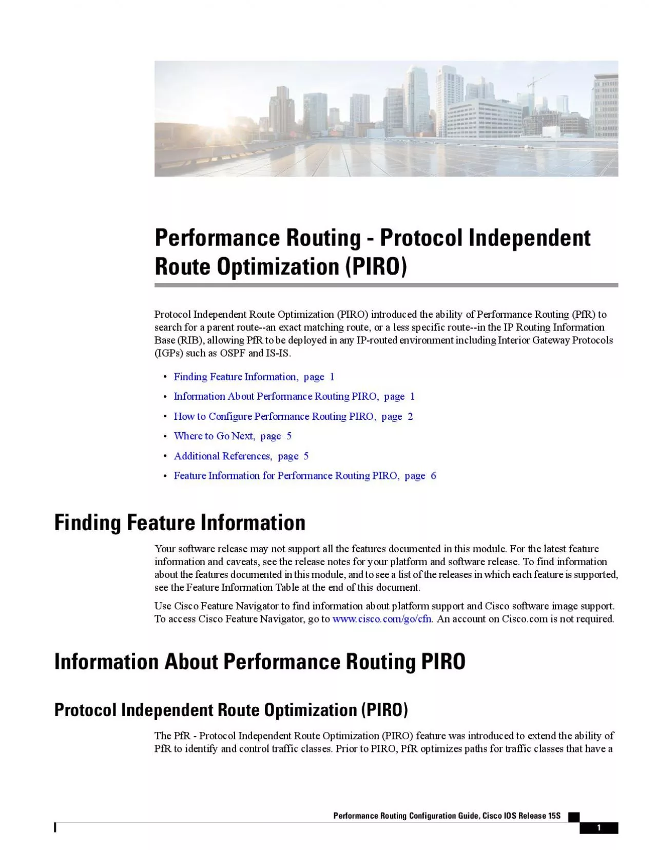 PDF-Performance Routing Protocol IndependentRoute Optimization PIRO0