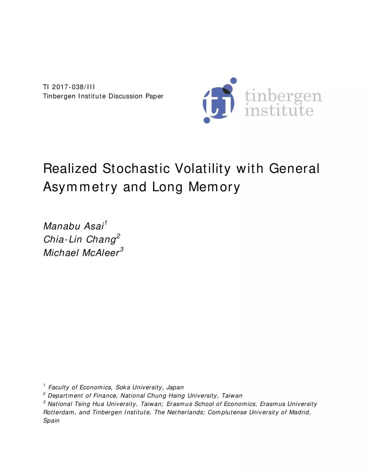 PDF-TI 2017038IIITinbergen Institute Discussion PaperRealized Stochastic