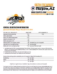 General Registration Information FEES INCLUDE  RV ADUL