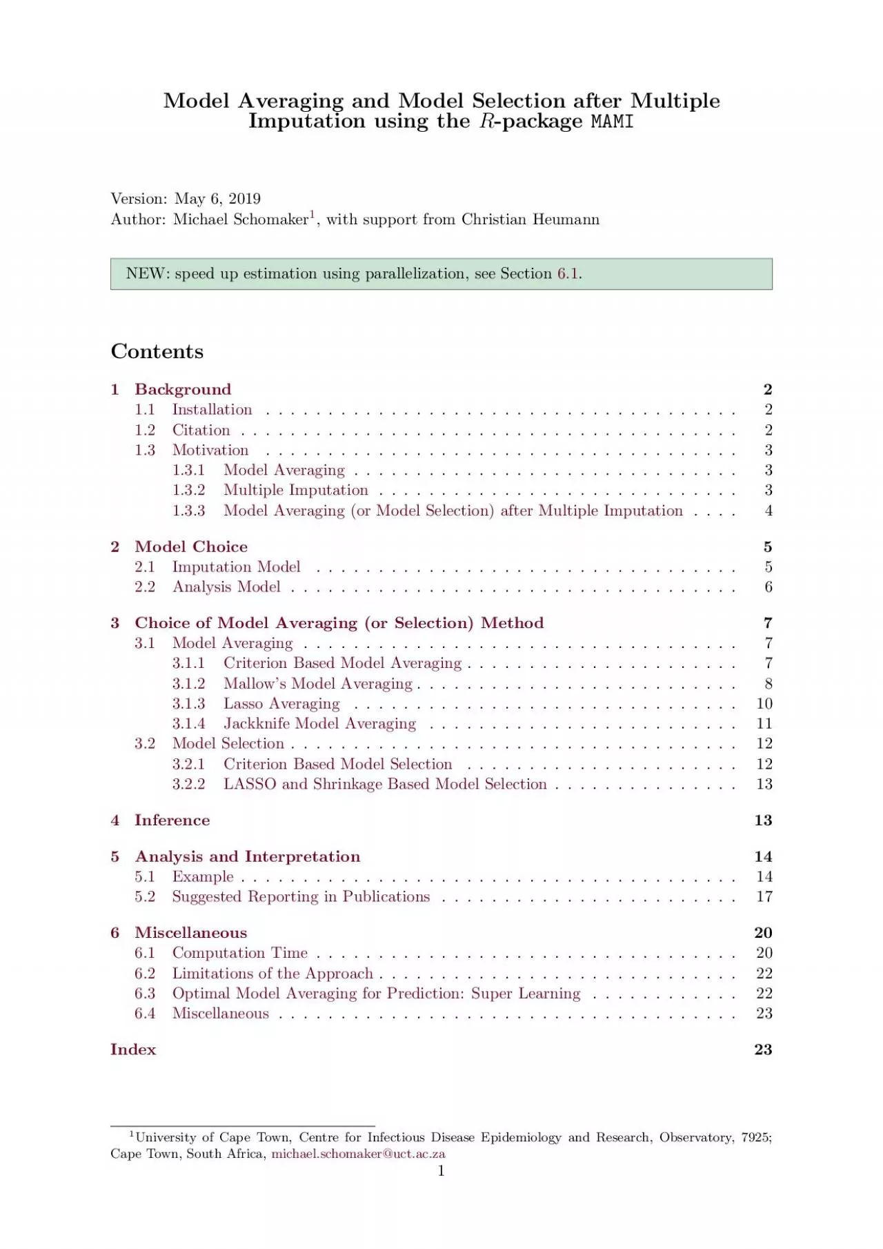 PDF-ModelAveragingandModelSelectionafterMultipleImputationusingtheRpackag