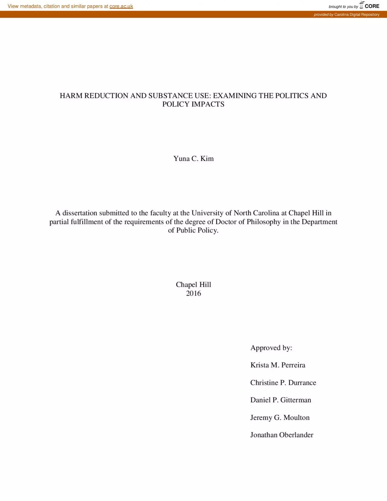 PDF-HARM REDUCTION AND SUBSTANCE USE EXAMINING THE POLITICS AND