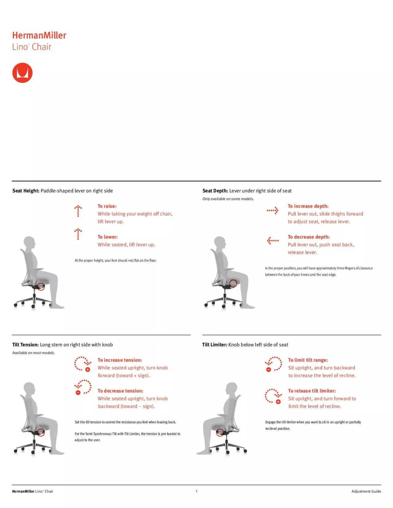 PDF-HermanMiller Lino ChairTo limit tilt rangeSit upright and turn backw