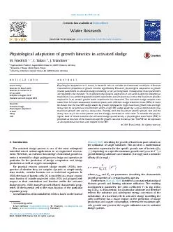 PhysiologicaladaptationofgrowthkineticsinactivatedsludgeMFriedrichI