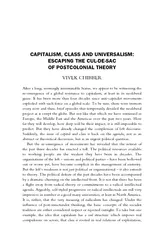 CAPITALISM CLASS AND UNIVERSALISM ESCAPING THE CULDESA