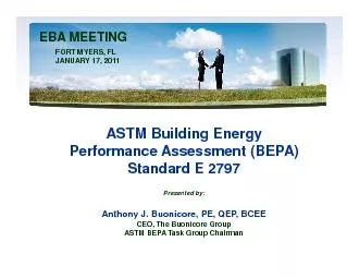 ASTM Building Energy Performance Assessment BEPA Standard E 2797