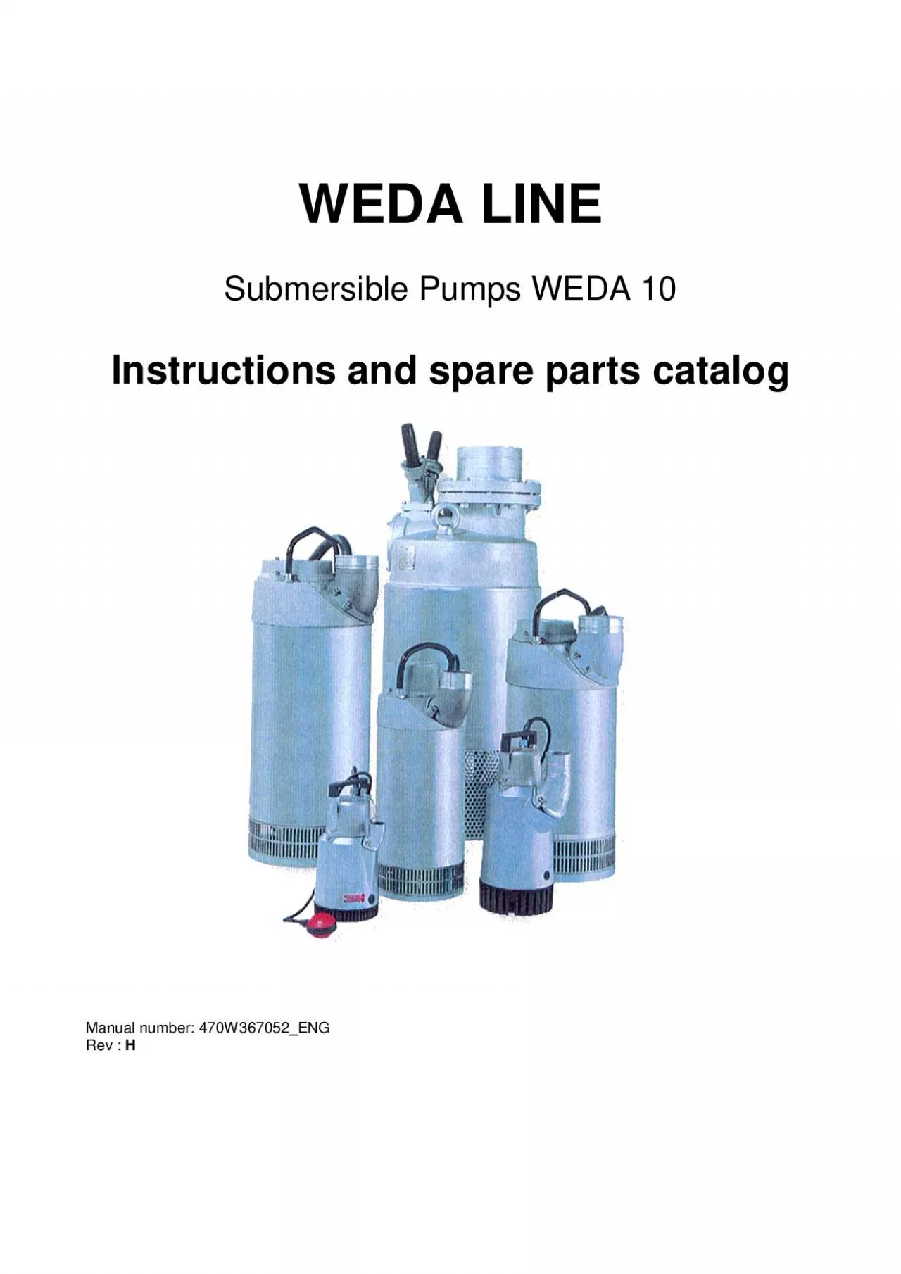 PDF-WEDA LINE Submersible Pumps WEDA 10 Instructions and spare parts catal