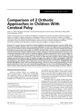 RESEARCHARTICLEComparisonof2OrthoticApproachesinChildrenWithCerebralPa