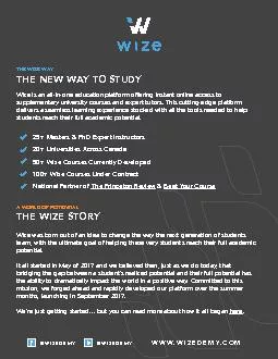 Wize is an allinone education platform offering instant online acces