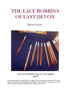 THE LACE BOBBINS OF EAST DEVONBrian Lemin