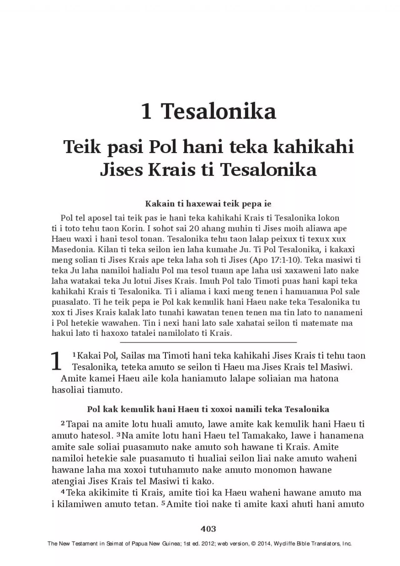 PDF-4031 1Kakai Pol Sailas ma Timoti hani teka kahikahi Jises Krais ti