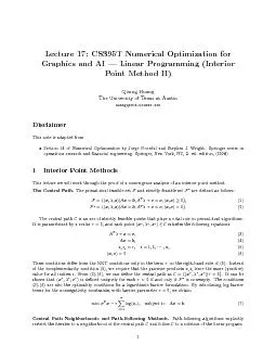 Lecture17CS395TNumericalOptimizationforGraphicsandAILinearProgrammin