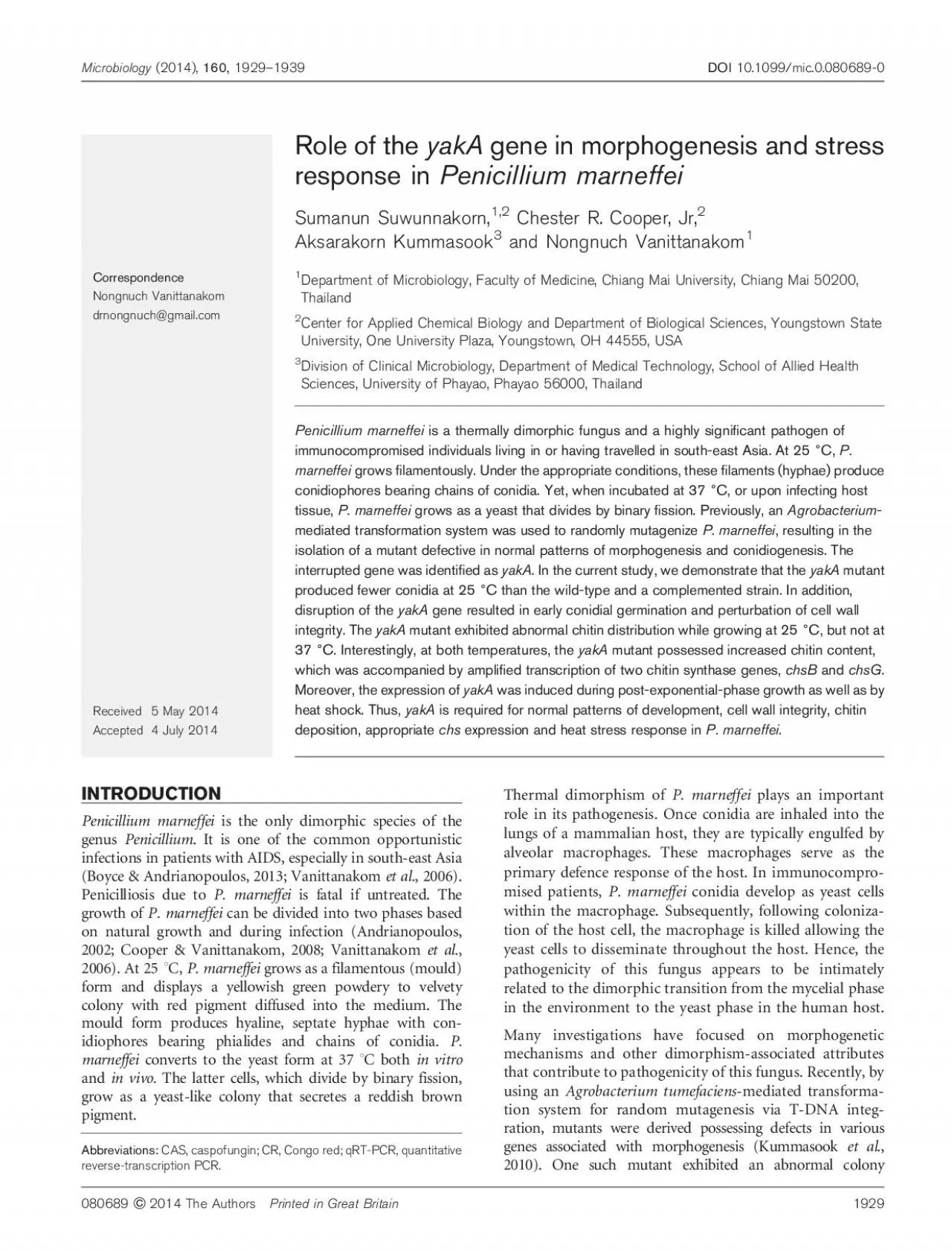 PDF-RoleofthegeneinmorphogenesisandstressresponseinPenicilliummarneffeiSum