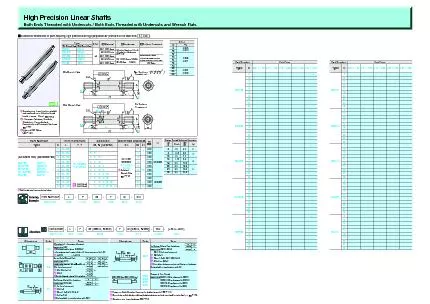 High Precision Linear ShaftsBoth Ends Threaded with Undercuts  Both E