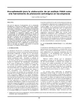 Procedimiento para la elaboracin de un anlisis FODA como