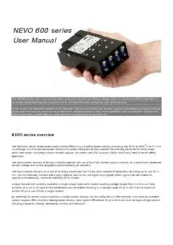 The NEVO series user manual has been prepared by the Vox Power design