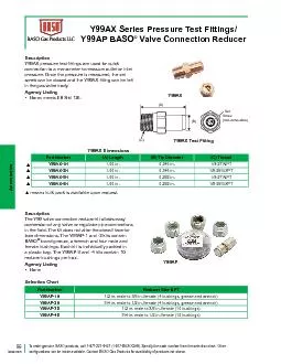 Y99AX Series Pressure Test FittingsY99AP BASO Valve Connection Reduce