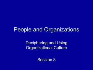 People and Organizations Deciphering and Using Organiz