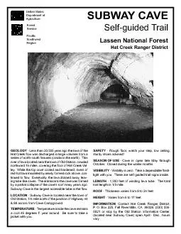 SUBWAY CAVESelfguided Trail  Less than 20000 yeas ago the lava of t