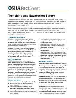 Trenching and Excavation Safety